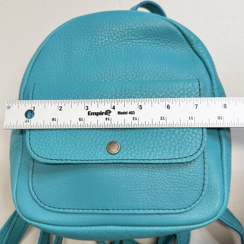 Portland Leather Goods Mini Snap Backpack Seafoam Teal Blue Classic Design - Picture 11 of 12